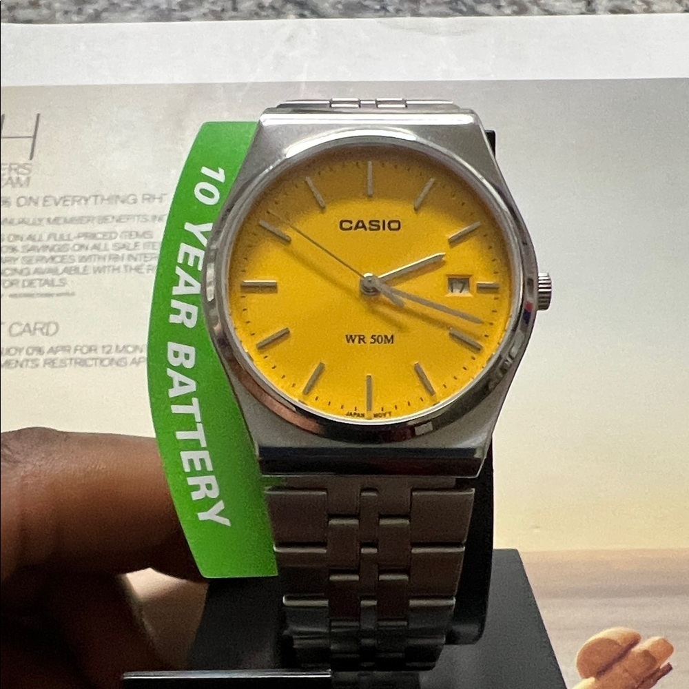 Casio MTP B145 Watch with Yellow Dial - Picture 5 of 15